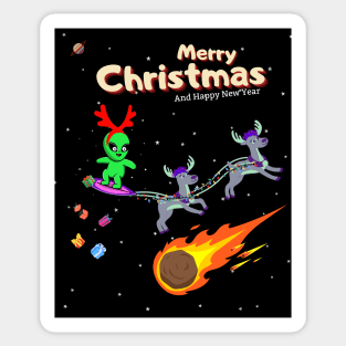 Merry Christmas Alien Sticker